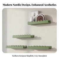 Easy Installation Minimalist Wall Mounted Shelf Space Saving Scalloped Border Wall Shelf Invisible Bracket for Homeowners, Living Room