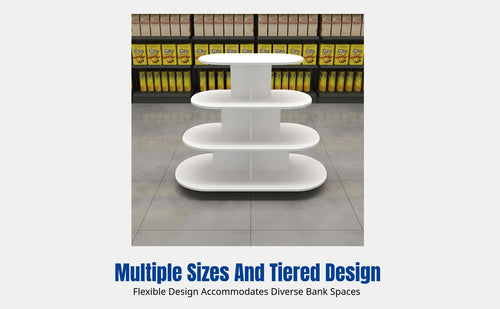 Bank Display Stand, Multi-Tier Island Promotion Table, Gift Display Rack, Easy Assembly, For Shopping Mall