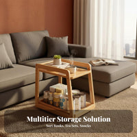 U-shapedd over-Couch Table with Shelves Multi-Functional U-shapedd Rolling Table