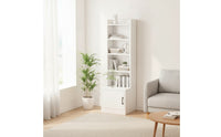 Storage Cabinet with Door Wooden Narrow Bookcase Floor-Standing Bedside Bookshelf for Kids, Bedroom, Small Areas, Living Room