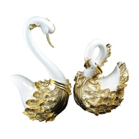 2 Pieces Swan Figurine European Style Swan Ornament Sentimental Design House Decoration