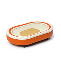 Oval Cat Scratching Lounge with Feet Woven Cat Scratcher Lounge Bed 2-in-1 Pet Furniture Cozy for Kittens
