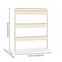 3-Tier Jewelry Display Stand Freestanding 60-Hook Bracelet Holder Untangled Necklace and Earring Display Rack for Retailers, Dresser Top, Boutique