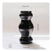 Ringed Glass Vase Multi-Color Options Curvy Colored Glass Vase Polished Mouth