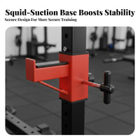 Heavy Duty Steel Construction Squat and Bench Press Set High Load Capacity Multi-Function Weight Lifting Rack Safety Spotter Arms Adjustable Squat Rack Easy Assembly for Weightlifters, Fitness Enthusiasts