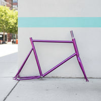 Steel Fixie Frame with Fork Classic Fixed Gear Bike Frameset Minimalist Fixed-Gear Cycle Frame Lightweight for City Riders