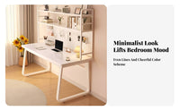 Multi-Functional Desk with Hutch and Pegboard Modern Design Vanity Table Integrated Shelving Bedroom Furniture Space-Saving for Makeup Enthusiasts, Students, Teenagers, Small Areas, Apartment, Dorm Room, Home Office