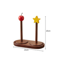 Star Top Tissue Storage Area-Saving Wooden Paper Roll Stand Polished Finish