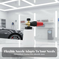Foam Lance Heavy Duty Brass Central Vehicle Wash Foam Sprayer Graduated Bottle Adjustable Soap Dispenser for Professional Cleaners, Auto Detailing