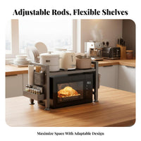 Expandable Microwave Stand Extendable Design Countertop Shelf Non-Slip Feet