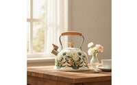 3L whistling Kettle with Wood-Grain Handle Stainless Steel Tea Kettle with Whistle Firm Hold for Stove, Kitchen
