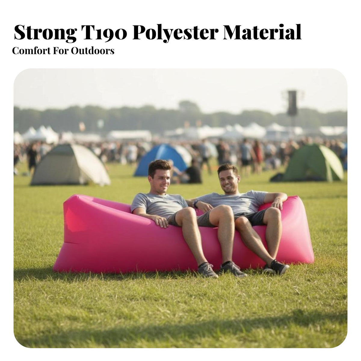 Portable Wind-Inflated Lounger Lightweight Wind-Filled Couch No Pump Needed inflatable lounger Quick Inflation for eventand moreers, adventurers, Beachand moreers, Music outdoor events, Beach, green spaces and, Backyard