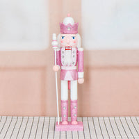 25 New 38cm Pink Glitter Nutcracker Solid Wood Decorative Puppet Gift