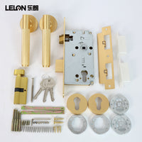 American Style Gold Door Lock, Zinc Alloy, Lever Handle, Silent