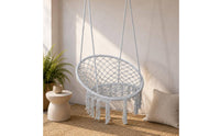 Macrame Chair Airy Lattice Home Furniture Oval Frame