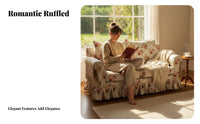 Removable and cleanable Cover Floral Print Rolled side Settee Country design Sofa Retro Design Loveseat Jacquard Fabric for Apartment Dwellers, Interior Decorators, Lounge Area, Sunroom, Bedroom, Home Office