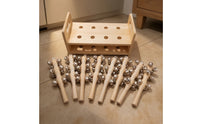 Hand Bell with Rack Reflective Shaker Bell Toy Instrument for Young Children, Playroom