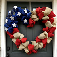 Independence Day Wreath Easy to Hang Patriotic Wreath Handmade for Entryway