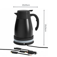 Fast Heating Car Electric Kettle Stainless Steel 12V Water Heater 1200ml Large Capacity Vehicle Water Boiler Anti-Dry Overheat Protection for Truck Drivers, Commuters, Road Trips, Camping