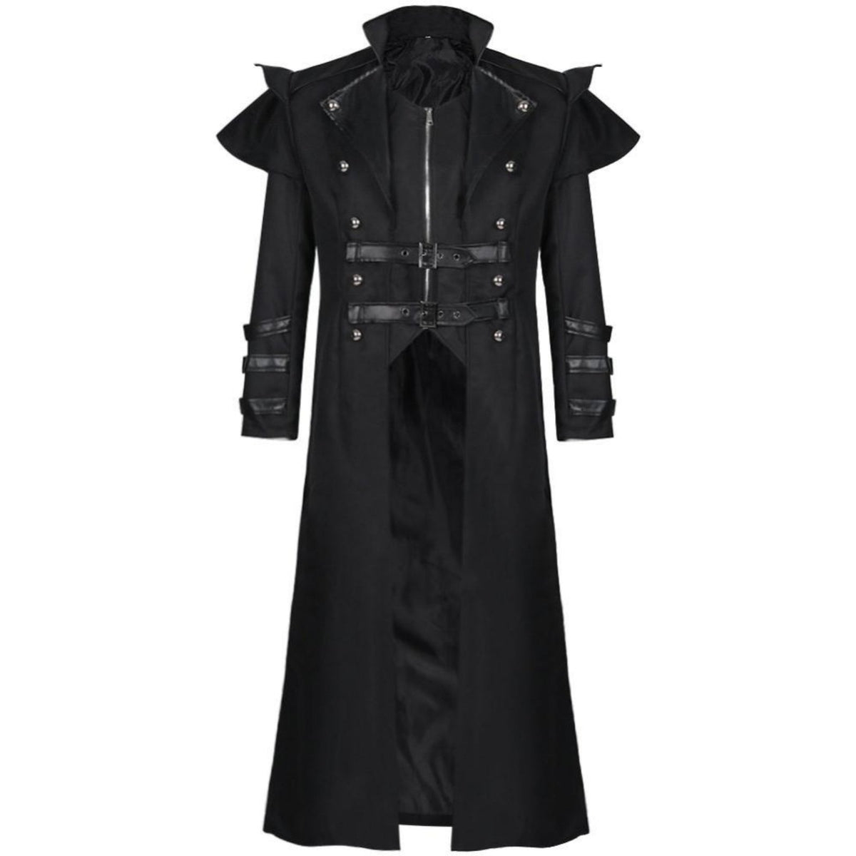 Medieval Assassin Cosplay Coat Irregular Hem Design Alternative Rock Zip Up