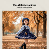 Girls Autumn Princess Dress, Judy Officer Cosplay, Long Sleeve, Zootopia Theme, Halloween