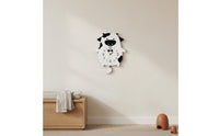 Creative Gift Idea Cartoon Cow Clock Silent Movement Cartoon Cow Wall Clock Large Arabic Numerals Timekeeping Device for Children, Nursery, Playroom, Bedroom