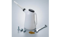 Corrugated Spout Automotive Oil Jug Built-in Handle Plastic Oil Jug Screw-on Lid Vehicle Accessory for Car Maintenance, Garage
