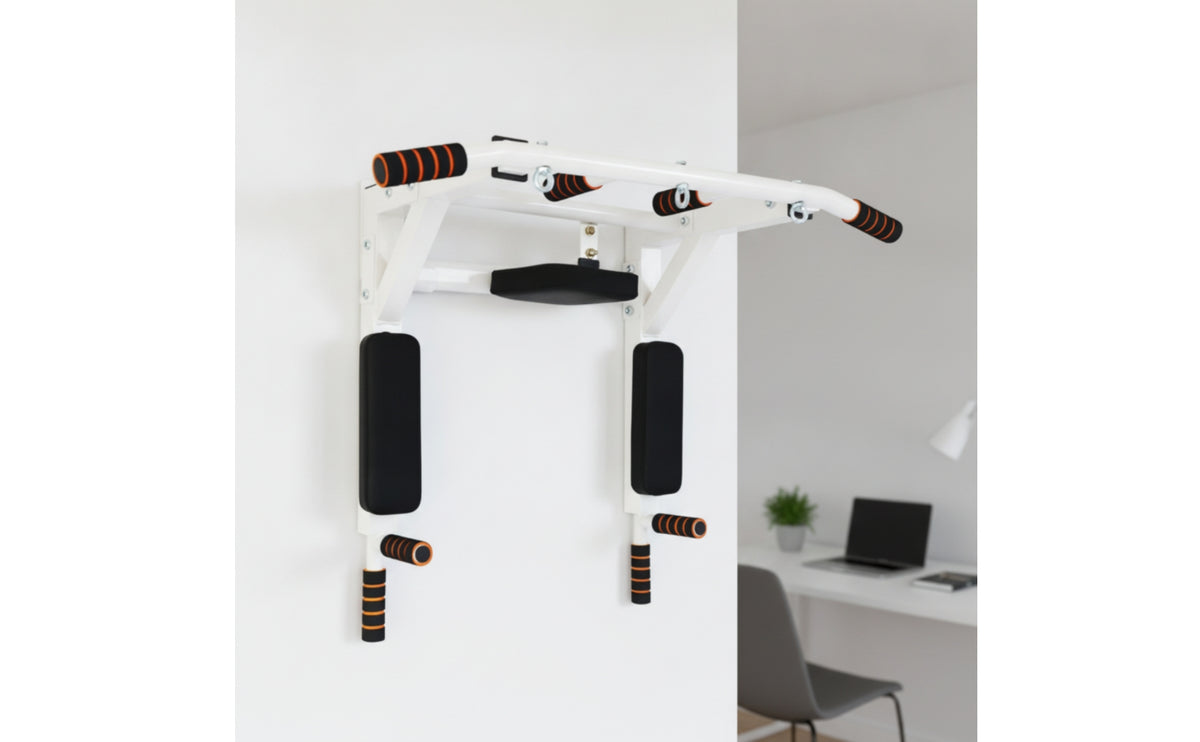 Wall-Attached Pull up Bar Multifunctional Pull up Bar with Arm Rests Home Gym Exercise Station for Adults