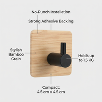 Heavy Duty Wall Hooks, Wood Wall Hooks, Renter Friendly Entryway Hooks, Kitchen Door Home Improvement Utility, Hooks for Coats Hats Bags Keys