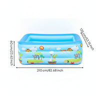 Three-Layer Shallow Inflatable Pool Bubble-Textured Inflatable Kiddie Pool Printed Cartoon Water Play Holiday-Themed for Babies, Children