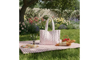 Padded Quilted Patchwork Tote Bag Soft Quilted Tote Bag Casual Shopper Roomy for Women, Students, Everyday Carry, Travel, School