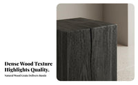 pure Wood Carbonized Square Log Block Wabi-Sabi Design Plant Stand Rustic Aesthetic Accent Table Multi-Functional for Home Decorators, Homeowners, Entryway, Living Room, Bedroom, Balcony