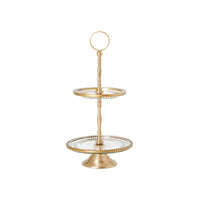 Two-Tier Dessert Stand Vintage Tiered Serving Tray Safe for Food Contact