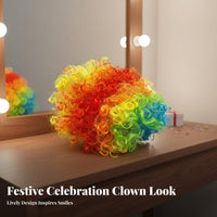 Red Sponge Nose Bright Hues Clown Nose Prop Curly Clown Hairpiece Colorful Design Curly Afro Hairpiece Soft Ringlets for Adults
