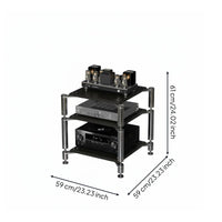 High-Fidelity Audio Stand Shock Absorption Vibration Dampening Rack 304 Stainless Steel Pillars Multi-Tier Amplifier Rack for Audiophiles