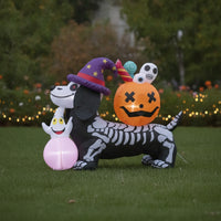 Skeleton Dog Inflatable Halloween Decoration Halloween Yard Decoration Outdoor Festive for Party, Entryway