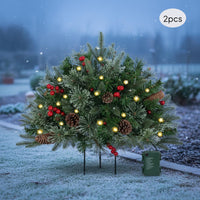 Half Round Christmas Tree Festive Look Christmas Yard Decoration Illuminated