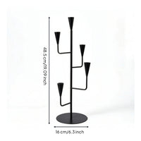 Branch Candlestick Holder Metal Five-Arm Candelabra Candle Holder with Five Cups for Mantel