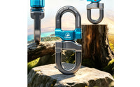 Anti-Twist Swivel Connector 360-Degree Climbing Swivel Aluminum Rope Connector Heavy-Duty for Technicians