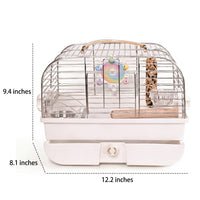 Portable Bird Carrier Travel Cage with Perch and Tray, 304 Stainless Steel Cage Breathable Design, Outdoor Pet Travel Shoulder Strap Backpack