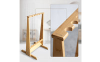Fishing Rod Rack Freestanding Fishing Rod Holder with 6 Slots Wooden Organizer for Fishermen, Cabin