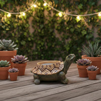 Resin Turtle Statue Planter Hand-Painted Garden Decor Unique Gift for Gardeners