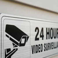 1 Piece Warning Sign Security Plaque Aluminum Surveillance Hardware Visual Deterrent Weatherproof Construction Suitable for Outdoor Fences Property Entry Office Monitoring
