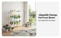 Movable Multi-Tier Rolling Plant Stand Floor-Standing Multi-Tier Plant Stand Indoor and Outdoor Use Flower Rack with casters for Gardeners, Apartment Dwellers, Homeowners, Balcony, Patio, Living Room, Corner