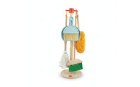 Toy Cleaning Set with Stand Hands-on Pretend Play Cleaning Set Freestanding Child-Sized for Toddlers, Playroom, Daycare