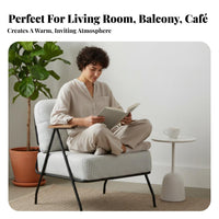 Wrought Iron Armchair Wabi-Sabi Aesthetic Highrear Armchair Retro Design Sturdy Frame for Homeowners, Adults, Balcony, Bedroom