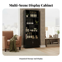 Floor Spirits Cabinet Large Capacity Freestanding Beverage Cabinet Stable Structure Spirits Display Shelf for Shop Owners, Restaurant, Living Room