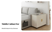 Sofa Side Tea Cart Light Luxury design Mobile Storage With casters Sturdy Construction for Homeowners, Entertainers, Living Room