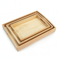 3 Pieces Educational Tray with Handles Stackable Tray with Handles