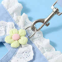 Walking Harness and Leash Set, Lace Dress for Small Medium Pets, Non-Retractable Walking Set for Small Pets